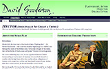 Screenshot of webpage for David Gooderson's stage play 'Hector'