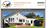 Screenshot of top part of front page showing rear of bungalow with patio in front of large garden in the sun